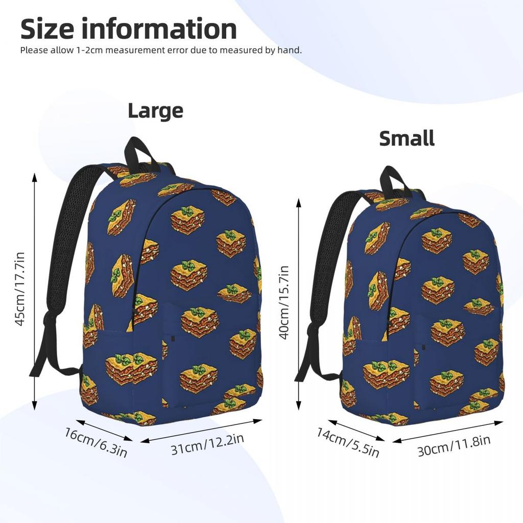 Italian Lasagna Backpack Hot Sale Daypack Large Capacity Kids BookBag School Bag Shoulder Bags for Men Women
