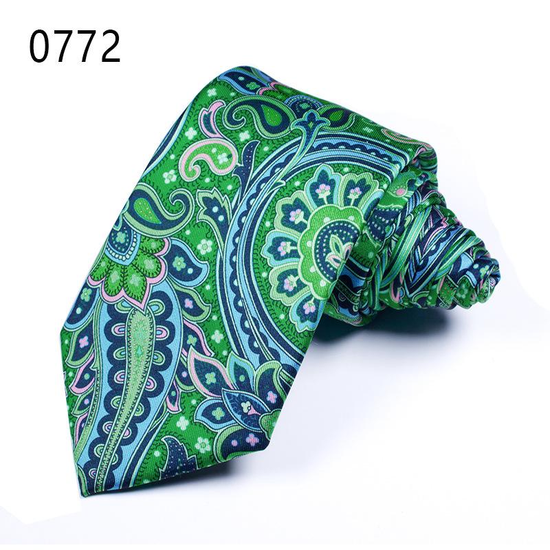 Cravată cu flori de caju Mătase imitație Cravată pentru bărbați Mătase poliester Cravată imprimată