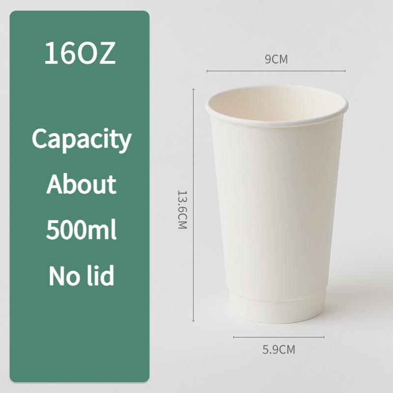25pcs Disposable Double-layer Coffee Cup Thickened Heat-insulating Kraft Paper Cup Hollow Heat-resistant Beverage Cups Sealed Leak Proof Lid