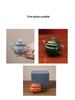 Hand-Painted Enamel Gilded Square Ceramic Teapot Set with Gift Box