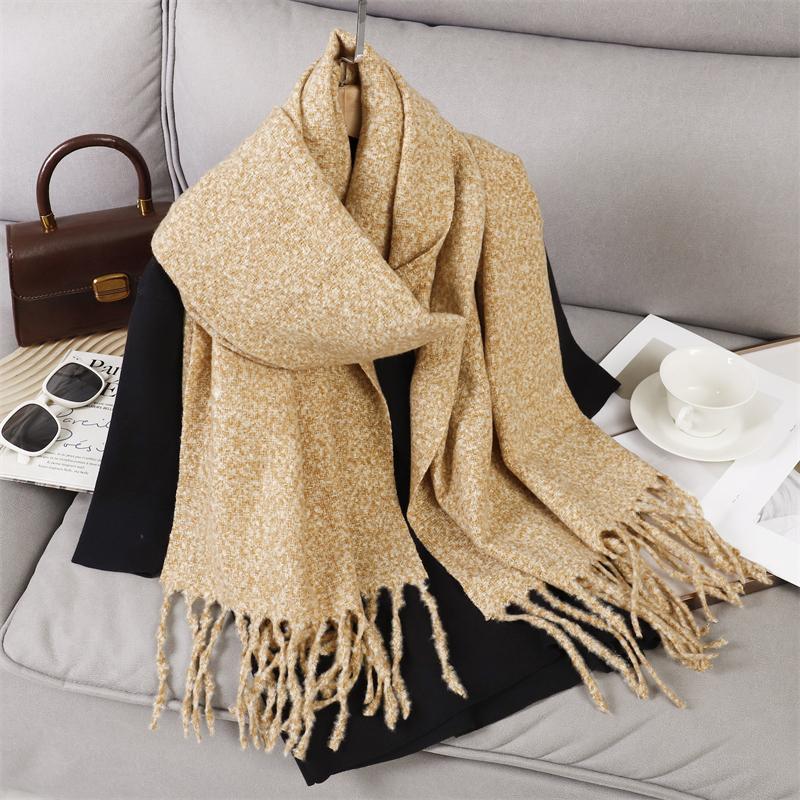 New Winter Scarf For Women Long Warm Cashmere Scarves Hijab Solid Lady Shawl Wrap Female Pashmina Bandana Head Scarfs