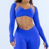 Seamless Yoga Long Sleeve Scarf Set For Women With Breathable Knit Fabric For Fitness And Running