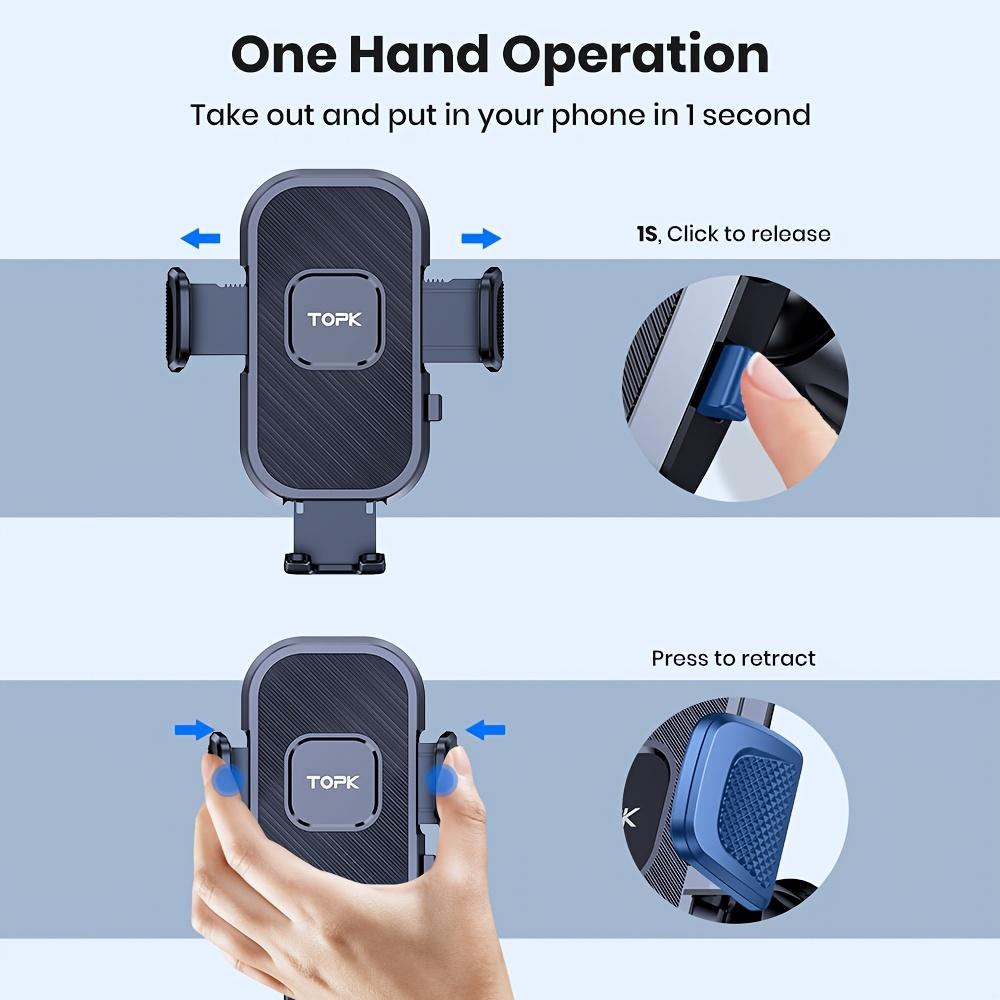 Upgrade Car Phone Holder Mount, Universal Cell Phone Car Mount for Dashboard Car Dash Mount Mobile Holder for iPhone, Samsung And Android Smart Phones