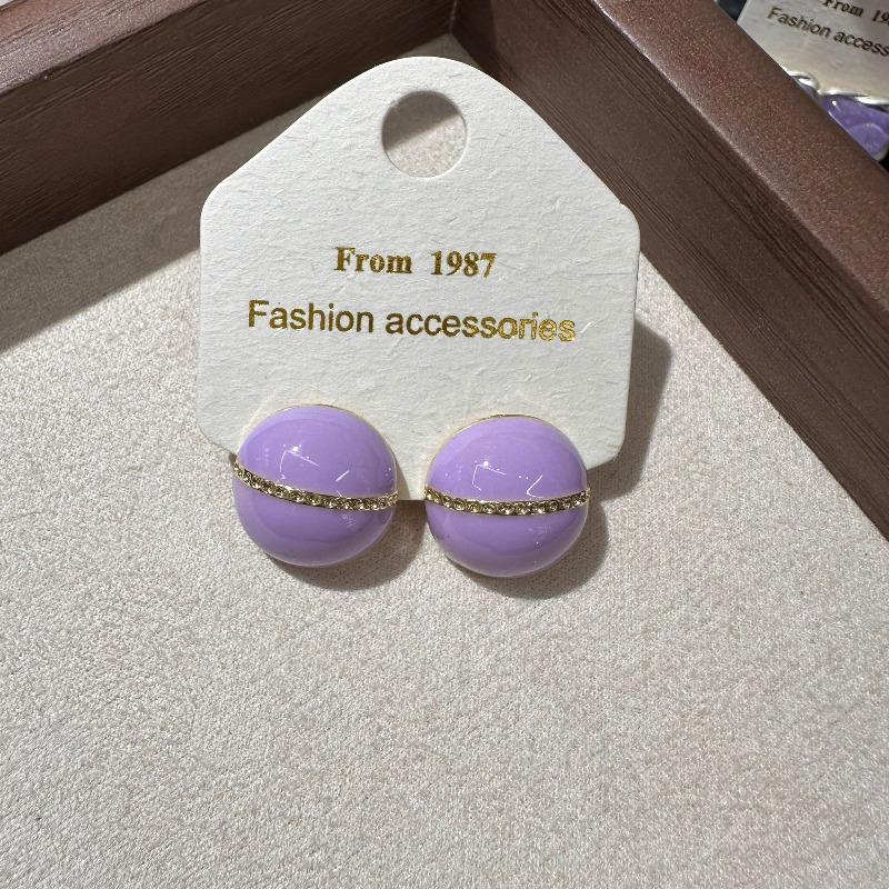 Fashion Texture Dripping Glaze Bean Earrings for Women Maillard Autumn and Winter Temperament Jewelry Gifts