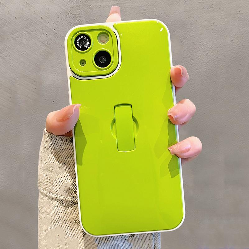 Bonbonfarbene Nützliche Ring-Ständer-Rückseite aus glänzendem TPU für iPhone 11 12 13 14 15 16 17 Pro Max Hülle