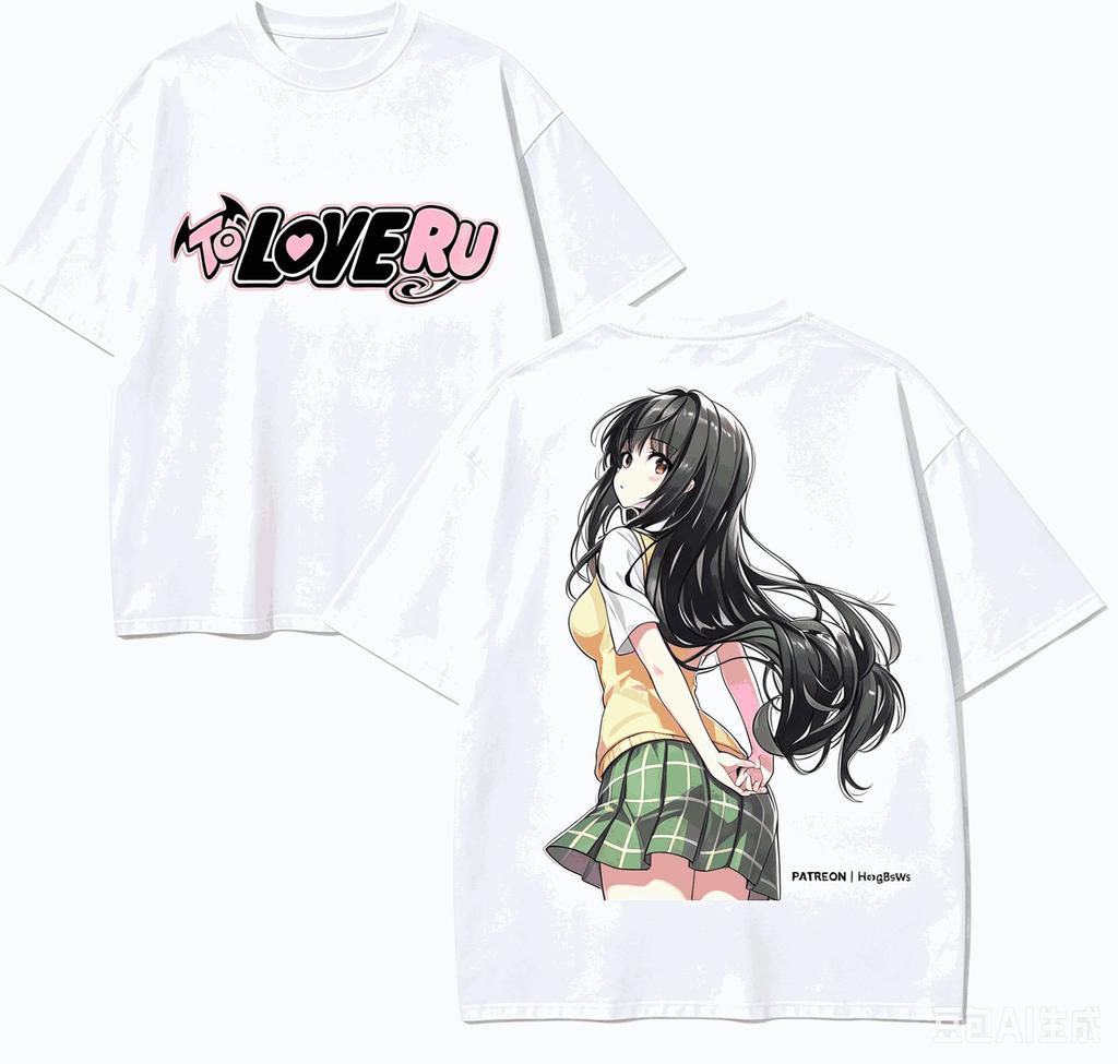 2026 Hot Sale To LOVE-Ru Anime Lover T-shirt Harajuku Cotton New Model High Street Retro Fashion Oversized Unisex Hot Product Comfortable Soft