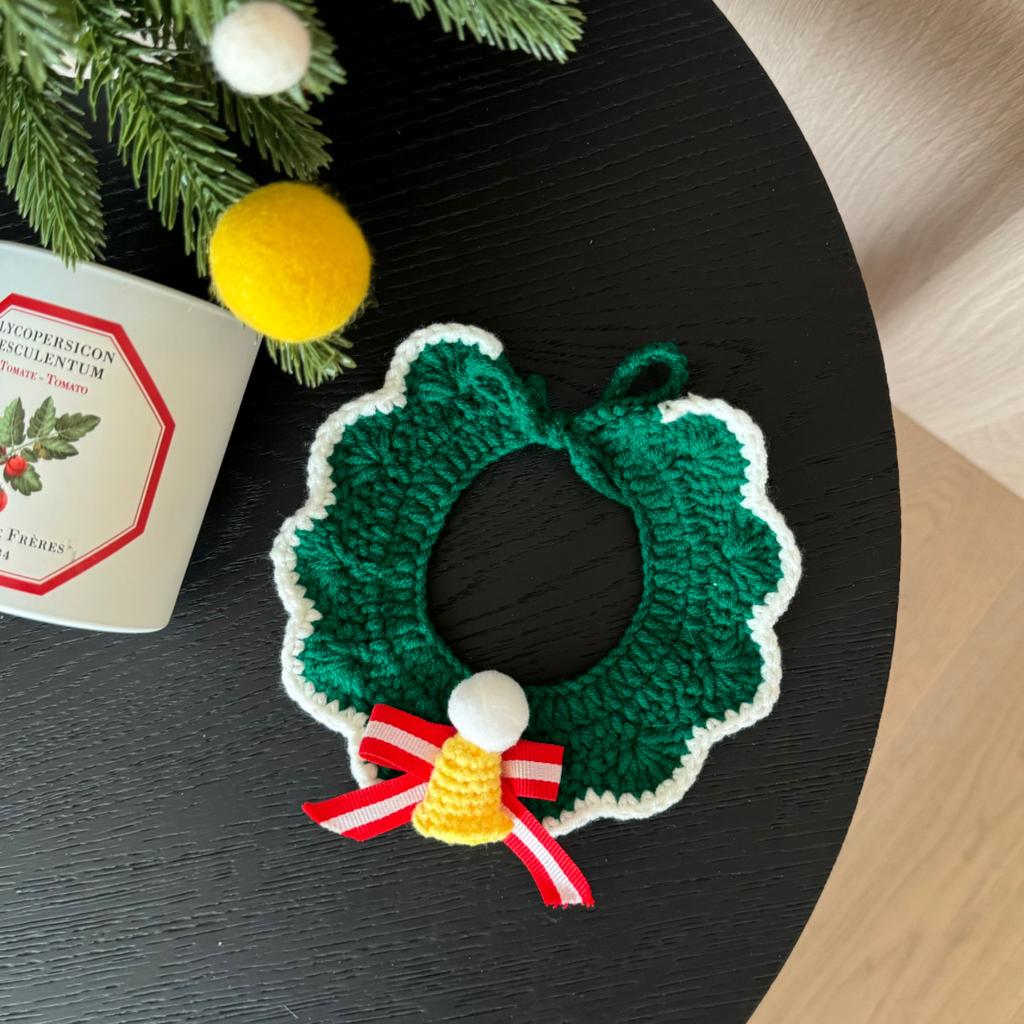 Pet Collars Christmas Pet Necklaces Cats Dogs Bells Reindeer Yarn Woven Scarves Dog Accessories for Small Dogs Puppy