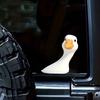 Transparent Pattern Decal Cartoon Big White Goose Static Sticker, Removable PVC Decorative Creative Store Window Sticker Decal, Reusable Film for Home