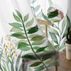 Ins Garden Plant Leaf Eucalyptus Sheer Curtains for Bedroom Living Room Voile Window Curtains Tulle Curtains for Kids Room