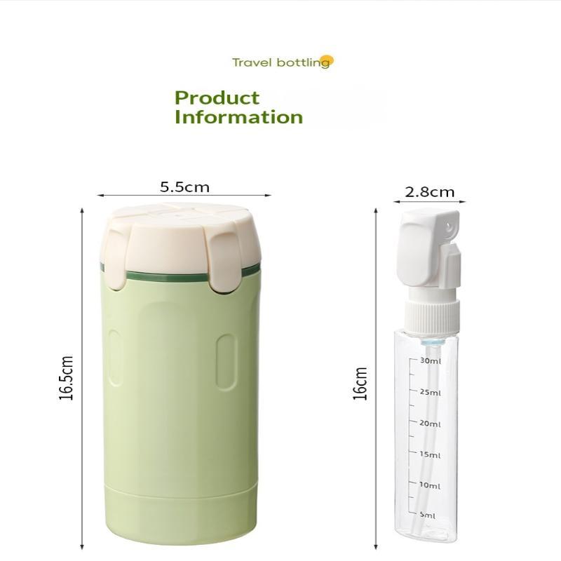 Set di 4 Bottiglie Dispenser da Viaggio Portatili 4 in 1 a Prova di Perdita Contenitori Vuoti Ricaricabili per Shampoo Profumo Palestra Breve Viaggio
