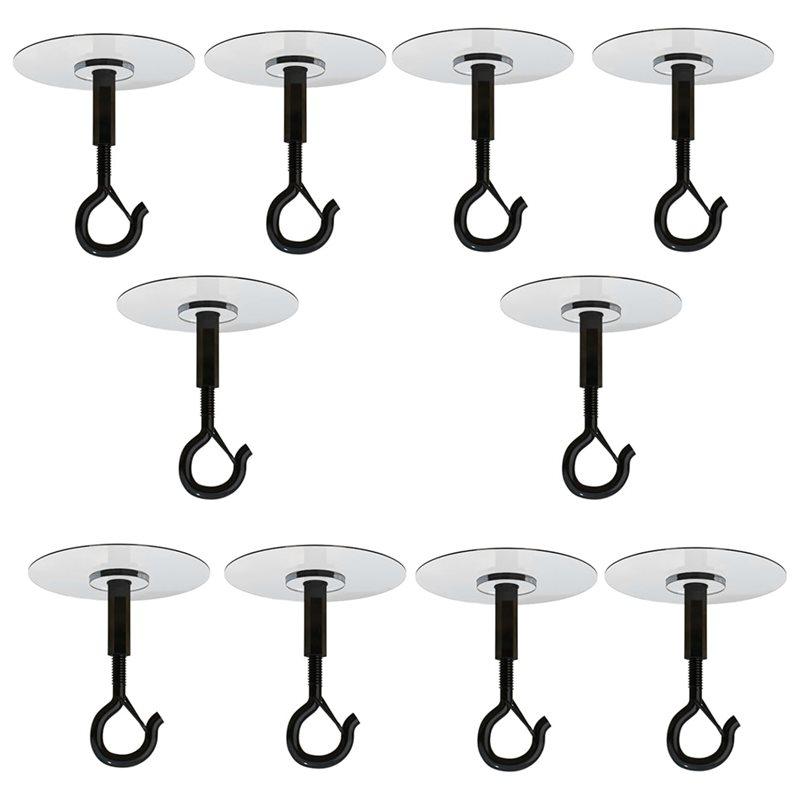 B97A-Ceiling Hooks No Hole No Drilling Adhesive For Hanging Plants, Lights Wind Chimes Lantern-Sticky J Hooks Eye Hook