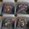 2D Colorful Fish Geometric Pattern Pillow Cover Pattern Cushion Cover Suitable For Sofa Bedroom Car Pillow Cover