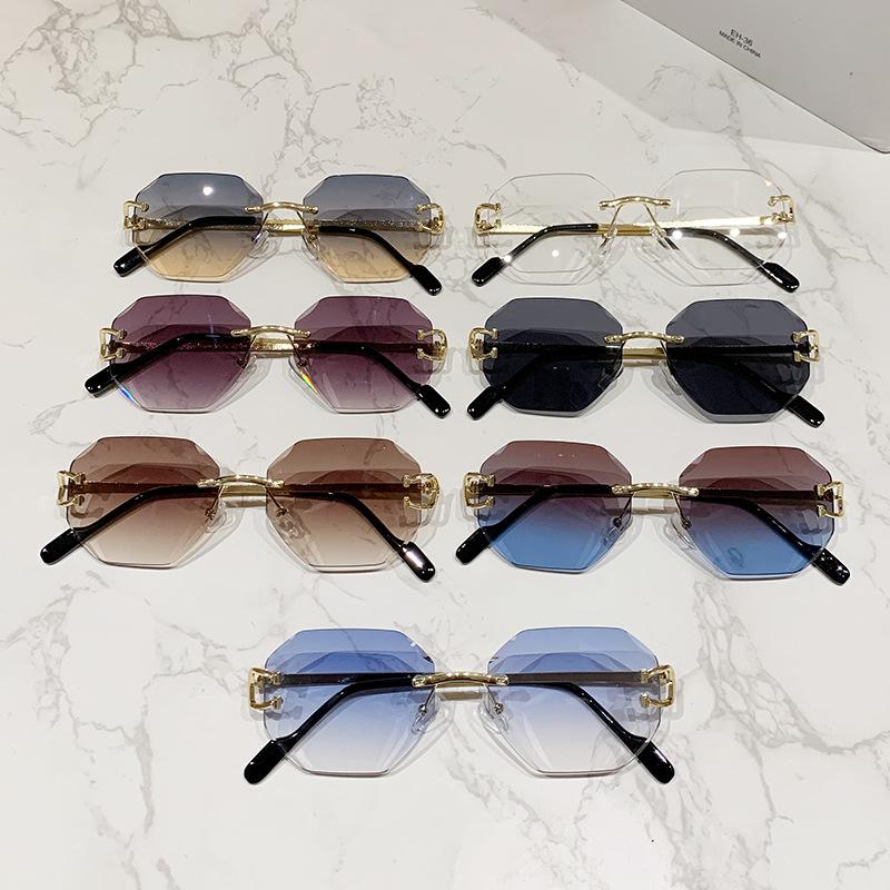 New Vintage Sunglasses Women Men Ellipse Sun Glasses Metal Eyeglass Legs Polygon Eyewear Retro Style