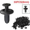 50 Pcs Push Pin Clips Accessories Car Exterior Mouldings 6mm Hole Dia Fastener