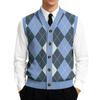 Men's V-Neck Sleeveless Knit Cardigan Vest