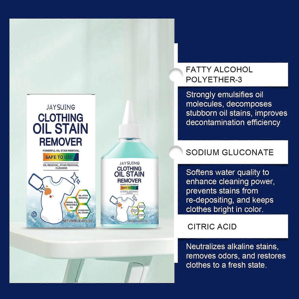 Removedor de Manchas de Aceite para Ropa, Potente Eliminación de Manchas de Aceite, Suave Removedor de Manchas para Ropa, Limpiador de Manchas Difíciles para Camisas Blancas, Removedor de Aceite para Prendas