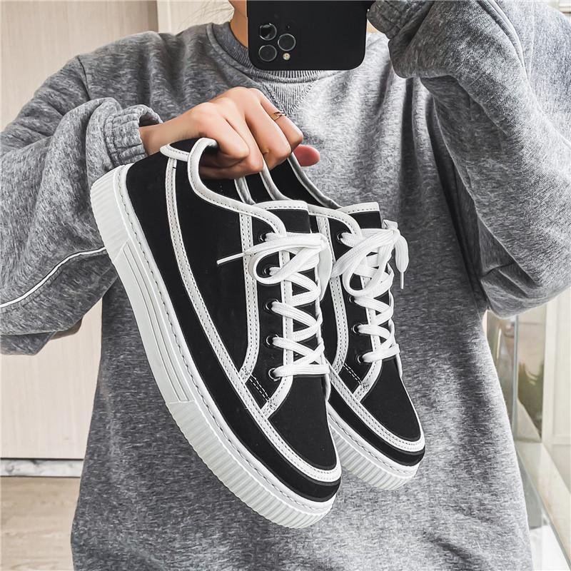 canvas spring and autumn new summer breathable casual board shoes student cloth shoes sports black trendy shoes