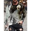 3D-gedrucktes T-Shirt mit Drachen- und Adlermotiv für Herren, cooles Tiermuster, T-Shirts für den Herbst, lässig, lange Ärmel, O-Ausschnitt, lose T-Shirts