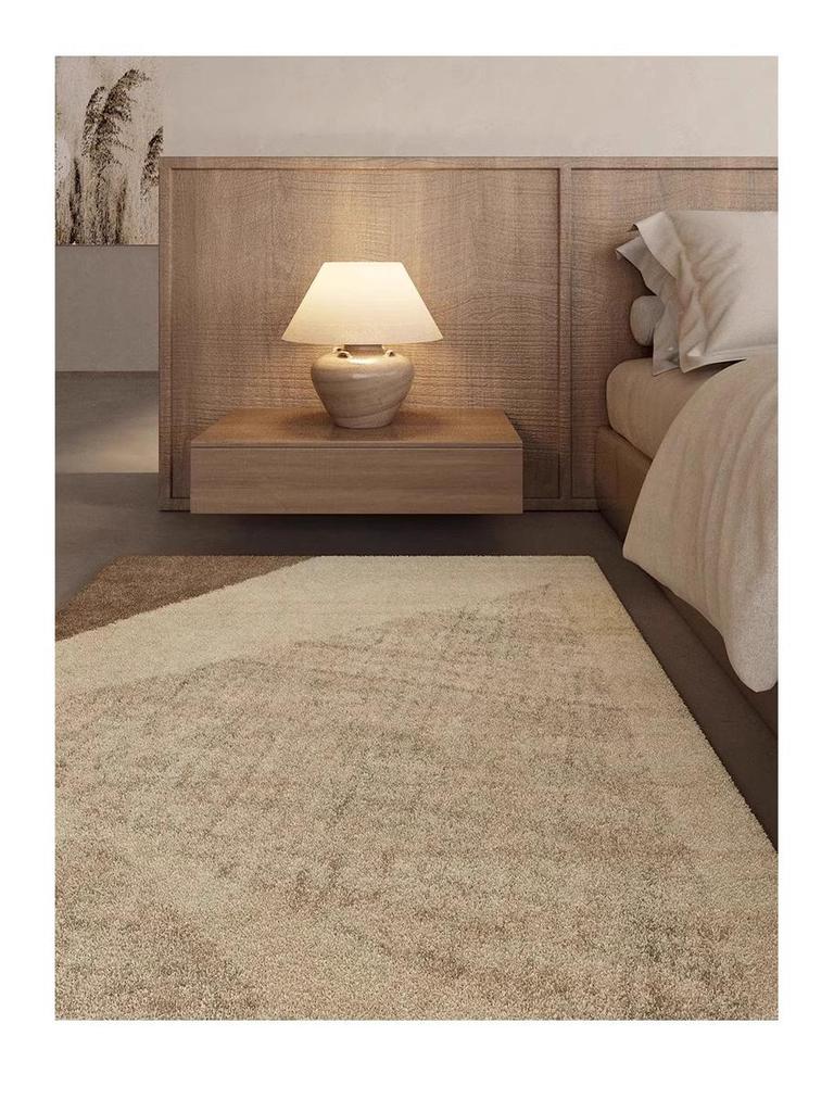 Retro Faux Cashmere Thickened Bedside Rug - Absorbent Bedroom, Bay Window, and Sofa Floor Mat