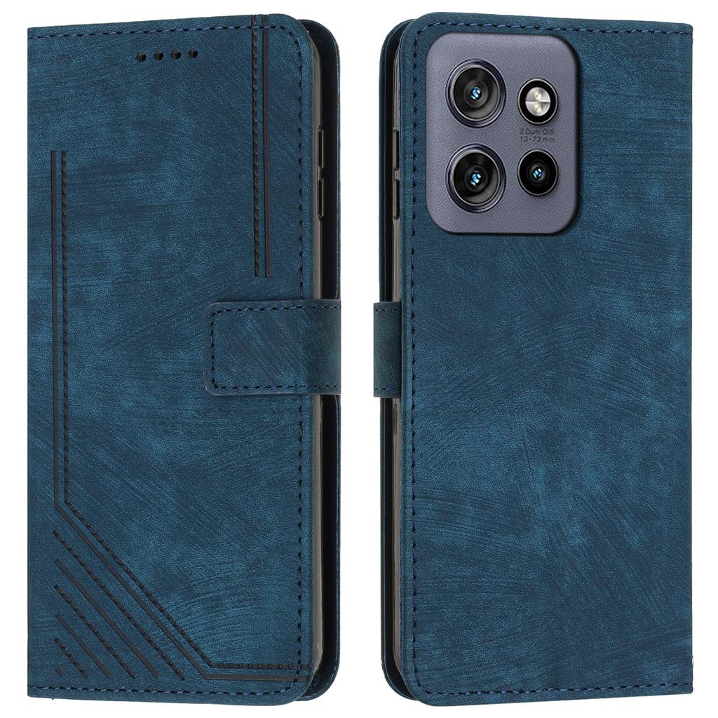 For Motorola Edge 50 Neo 5G/Moto S50 5G/Thinkphone 25 5G Case Imprinted Lines Leather Phone Cover Folding Stand