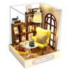 Mini casă de păpuși în miniatură Kit de bricolaj pentru casă mică, jucării de cameră, puzzle din lemn, artizanat, decorațiuni pentru dormitor, cu mobilier, casă de păpuși