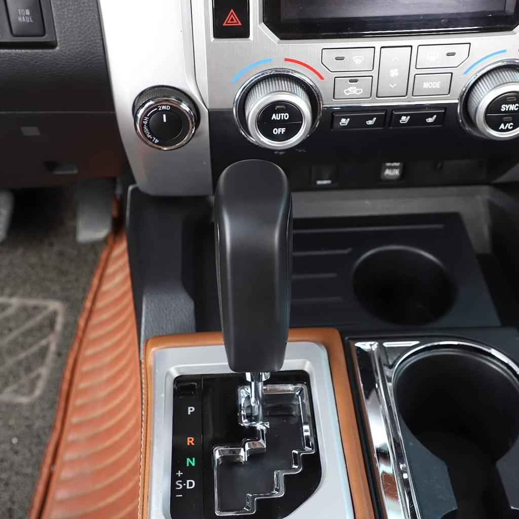 ABS Auto Schalthebelkopf Abdeckung Zieraufkleber für Toyota Tundra 2007 2008 2009 2010 2011 2012 2013 2014+ 2021 Sequoia 2008-2020 (Matt-schwarz)