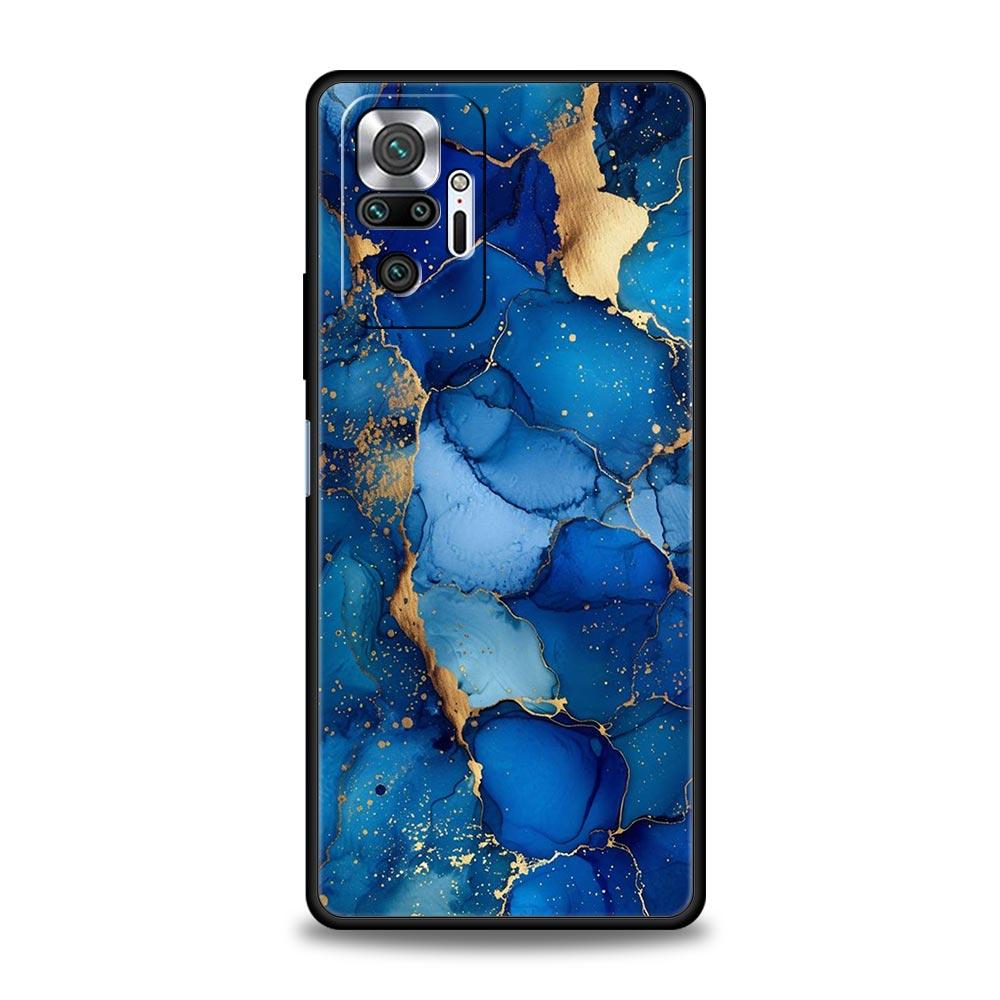 Marble Phone Case For Xiaomi Redmi Note 14 13 5G 10 11 12 Pro Plus 4G 14C 13C 12C 10C Black Cover