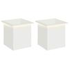 Garden Planter with LED 2 Pcs White 40 X 40 X 40 Cm Steel
