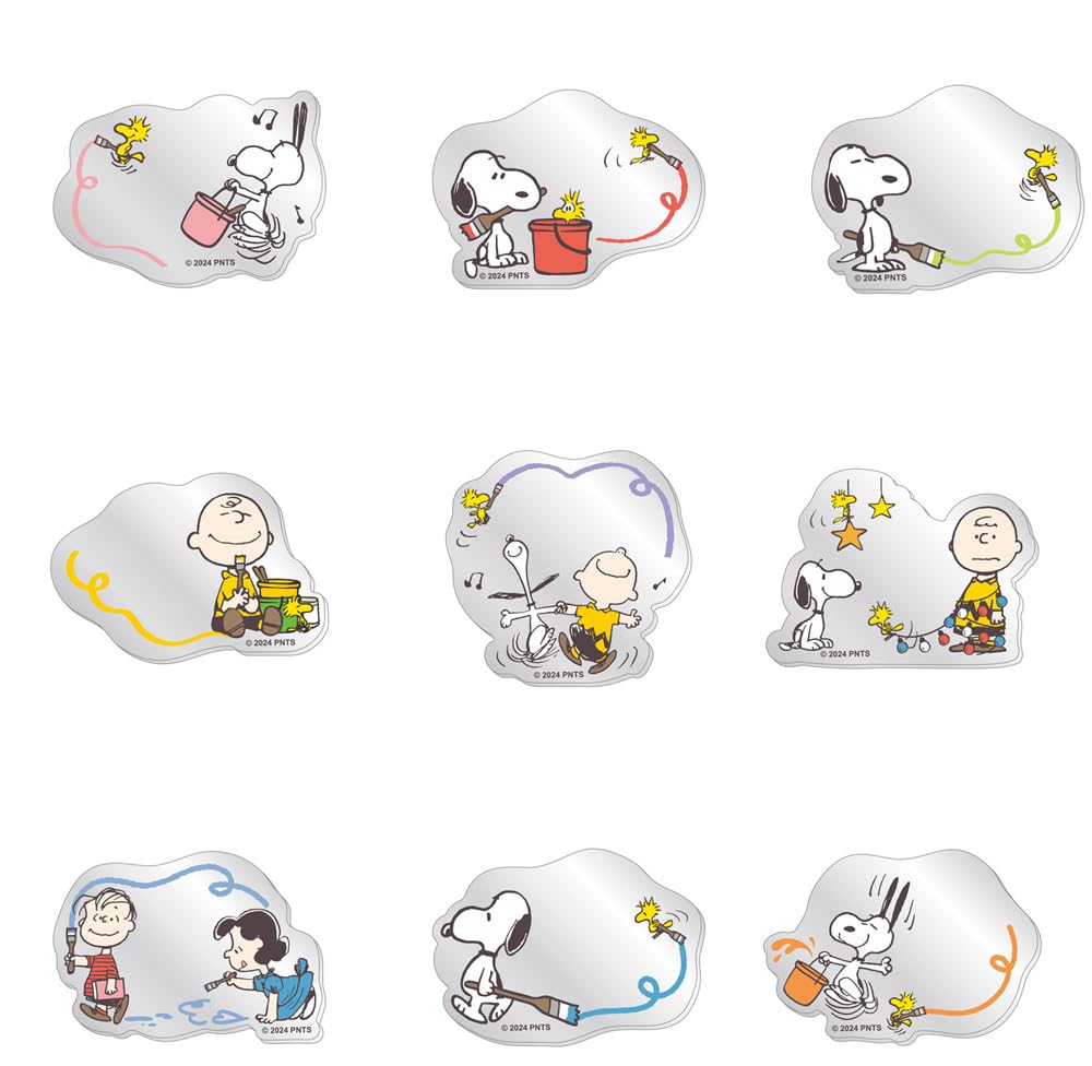 Tees Factory Snoopy, Woodstock, Charlie Brown Secret Mirror Sticker HAPPINESS SN-5547145