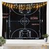 Basketball Tapestry Black White Tapestry Wall Hanging For Kids Boys Girls Basketball Court Print Wall Tapestry Ball Game Wall