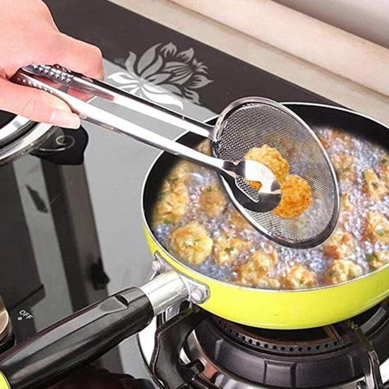 Keuken Multifunctionele Filterlepel Tangen Gefrituurd Voedsel Zeef Klem Zeef Gereedschap