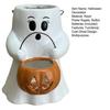 Ghost Bucket Candy Holder Lighted Halloween Treat Bucket Ghost Holding Light-up Pumpkin Lantern Bucket for Party Favors Trick or Treat