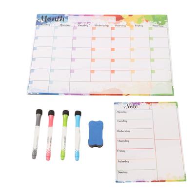 Fridge Calendar Waterproof Rubber Magnet Erasable Month Week Plan Dry Erase Calendar for Refrigerator Office Bedroom