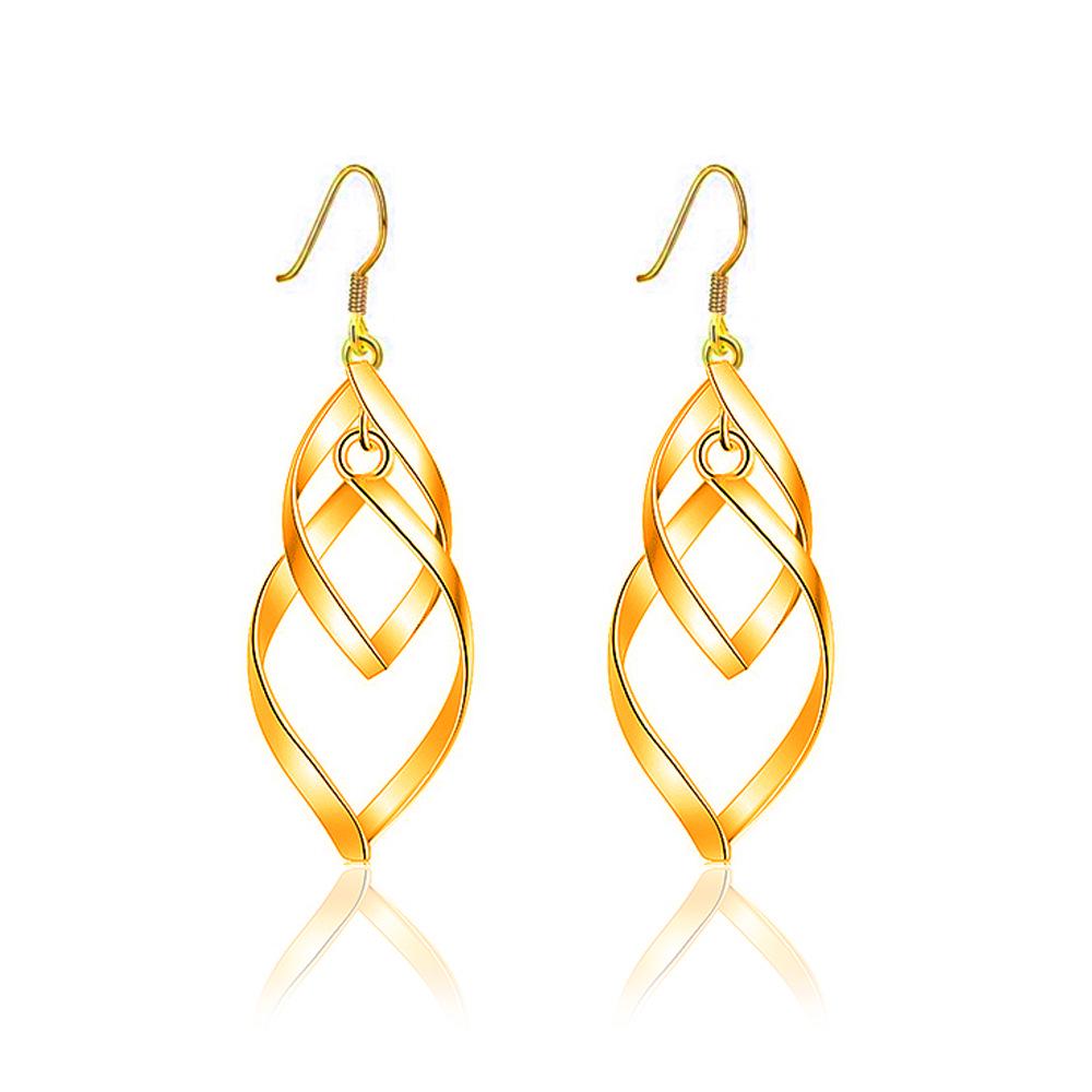 Modne Damskie Srebrna Igła Liść Długi Frędzel Skręcone Kolczyki Dla Kobiet Dziewczyn Kobiety Impreza Prezent Pendientes