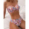 Sexy Flowers Printed Ruffled Frilled Bikini Women Swimwear Female Swimsuit Two-pieces Bikini Set Bather Bathing Suit Swim