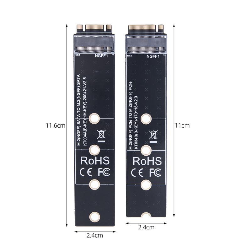 M.2 NGFF NVME AHCI PCIE Interface Riser Card Male to Female M2 SSD Interface Test Protection Card B+M/M key Slot Extension Board