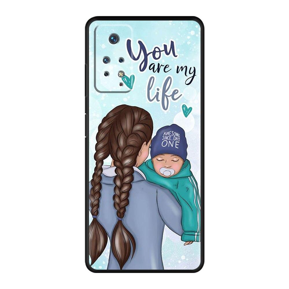 For Xiaomi Redmi 9 K40 9A 10 7 11 Pro 9S 9C 8 9T 8T K50 K40S Mobilephone Celular Funda Fashion Girl Super Mom Baby