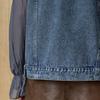 MAXZA Denim Vest With Check And Ruffle Trimming