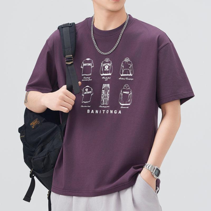 Summer New Men's Thin Breathable Loose Round Neck Short-sleeved T-shirt