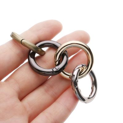 High Quality Plated Gate Round Push Trigger Carabiner Purses Handbags Spring O-Ring Buckles Snap Clasp Clip Bag Belt Buckle
