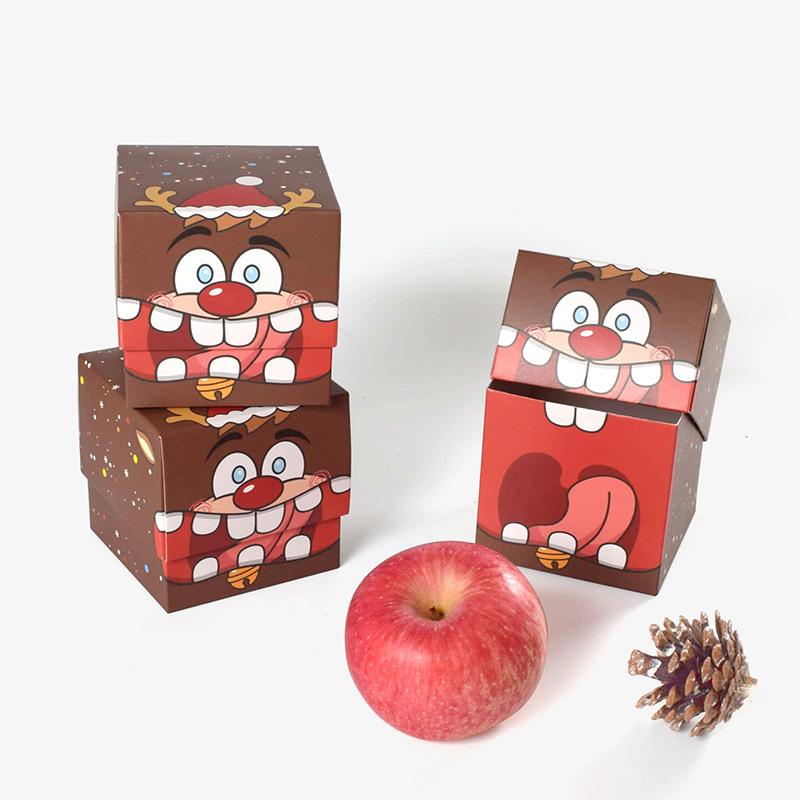 5pcs Christmas Candy Biscuit Cube Santa Claus Box DIY Cake Box for Party Decorating Supplies Christmas Decoration 2025 Navidad