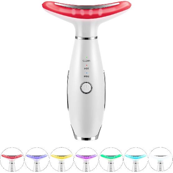 7-in-1 Red-Light-Therapy-for-Face and Neck, Face Neck Massager for Daily Skin Care Routine