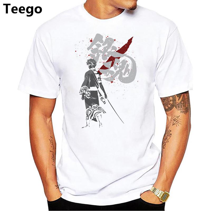 

Футболка с аниме Gintama, мужская летняя футболка с принтом для мальчиков, футболка в стиле аниме, одежда белого цвета L белый