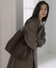 LINGSEOUL Cow Leather Tote Bag-Brown