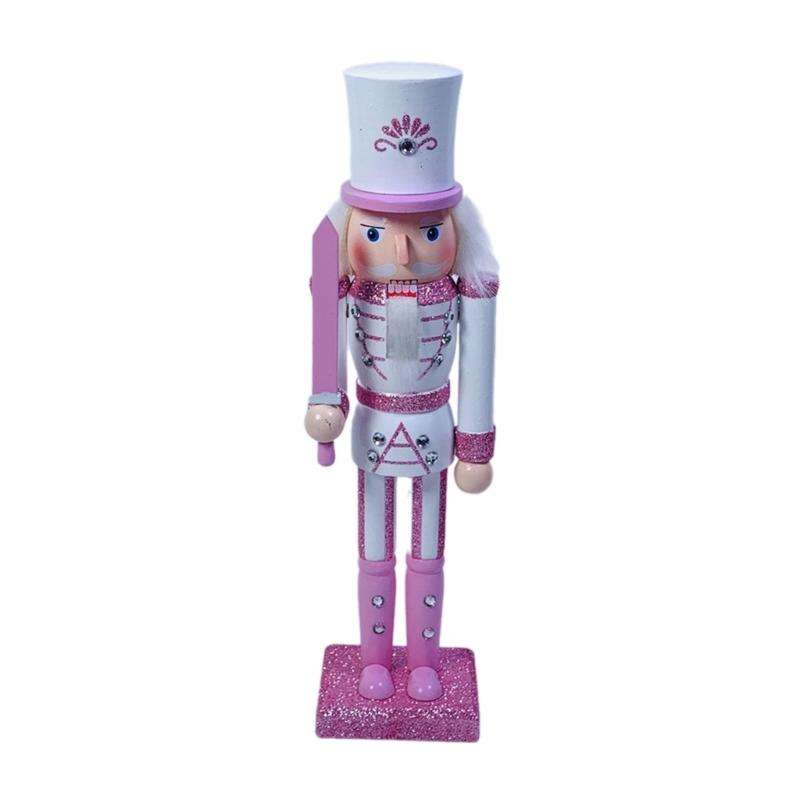 Stylish Nutcrackers Soldier Ornament Pink Series Nutcrackers Soldier Figurine Ornament for Individualized Room Decors