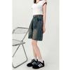Plus Size Retro Straight-Leg Denim Shorts for Women, Summer 2025 Edition - Mid-Length, Loose Fit