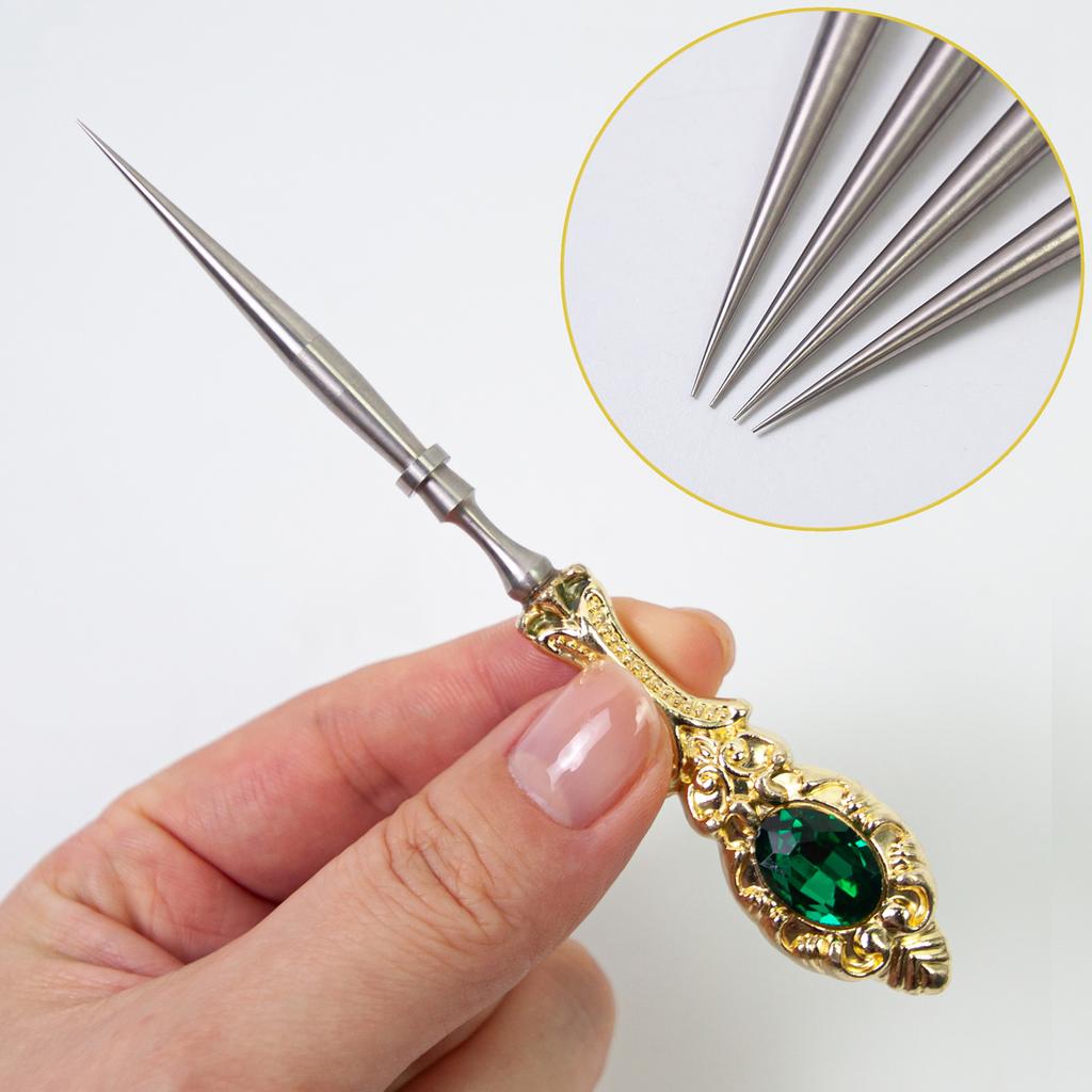 Vintage Sewing Awl Tool with Metal Handle Ergonomic Grip Leather Sewing Awl Tool For Leather And Fabric Crafting Project