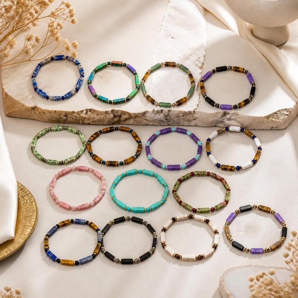Crystal Couple Bracelet Wristband Adjustable Bangle Trendy Stone Beads Bracelet  Women