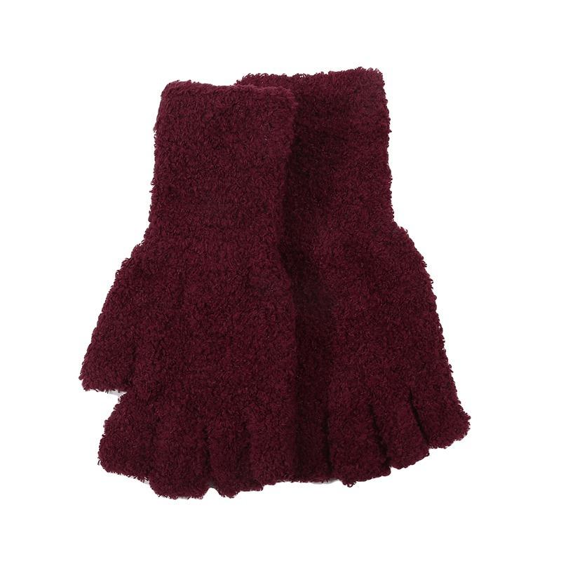 

Cozy Plush Gloves for Men & Women - Thick Insulation, Exposed Finger Design, Vibrant Colors - Perfect for Halloween,Christmas