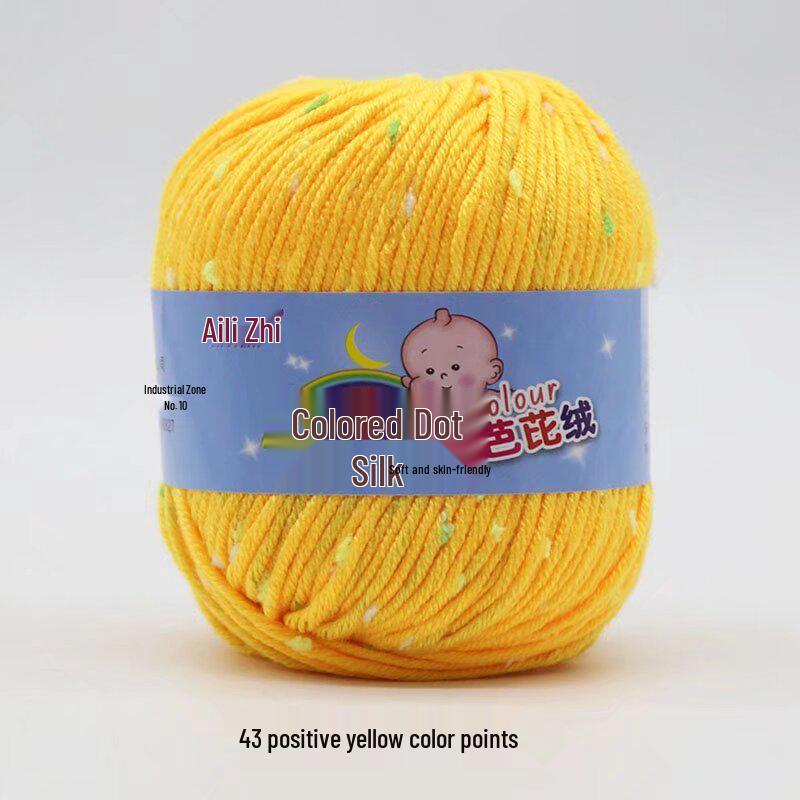 Pallina di Filato a Pois Colorati per Lavorazione a Maglia a Mano di Maglioni e Cardigan da Uomo e da Donna